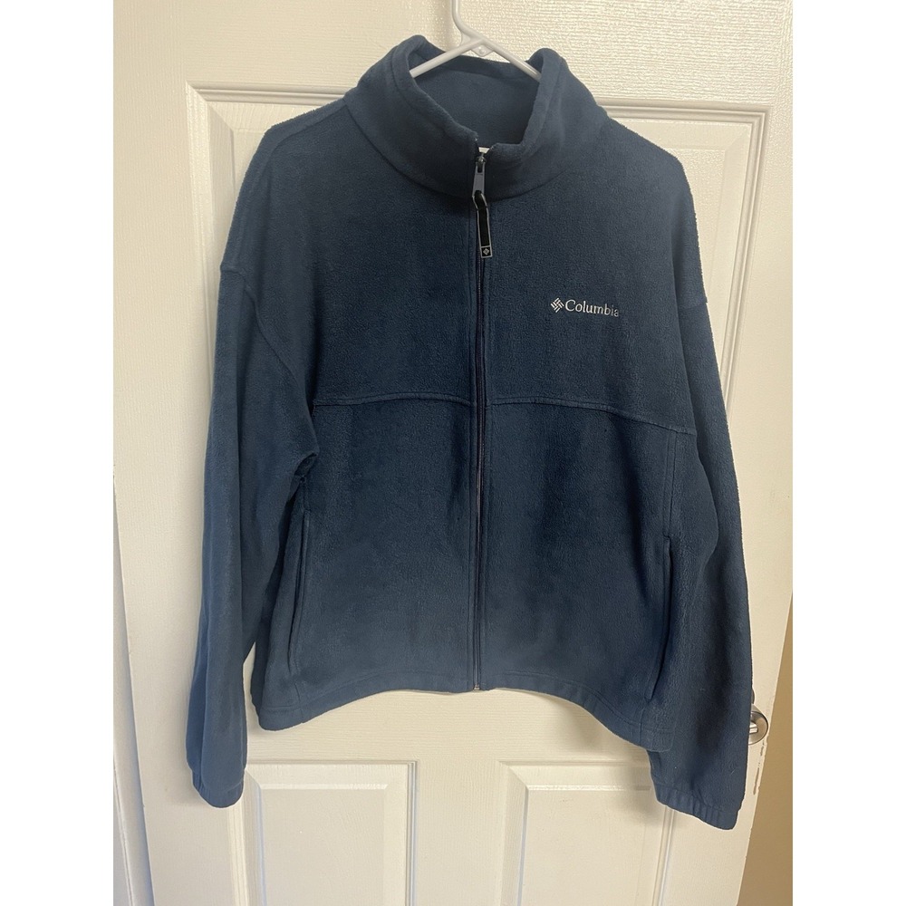 Columbia Fleece Jacket Mens XL Blue Full Zip Outdoor Hiking